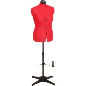 Maniquí de costura ajustable Adjustoform para tallas grandes (44-50) sobre fondo blanco.