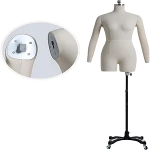 Maniquí de costura profesional JXUANMM con cuerpo de espuma totalmente pinnable y brazos desmontables, ideal para draping y diseño de moda.
